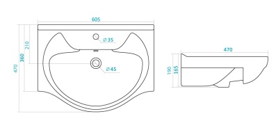 Тумба под раковину Style Line Эко Стандарт 15 Байкал 60 Белый глянец