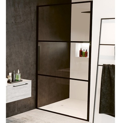 Душевая дверь Riho Grid 80 профиль Черный стекло прозрачное