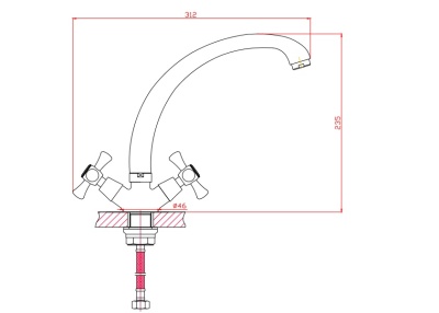 Смеситель для кухни Orange Classic Pro M72-002cr Хром