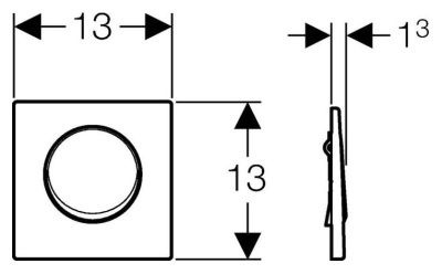 Кнопка смыва Geberit HyTouch Mambo 116.013.FW.1 полированная нержавеющая сталь
