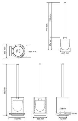 Ершик для унитаза Bemeta Galla 108113010 Черный матовый