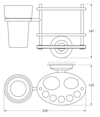 Стакан для зубных щеток FBS Standard 061 Хром