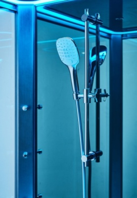 Душевая кабина SSWW BU621 L 120x80 с баней профиль Голубой сапфир матовый задняя стенка зеркальная