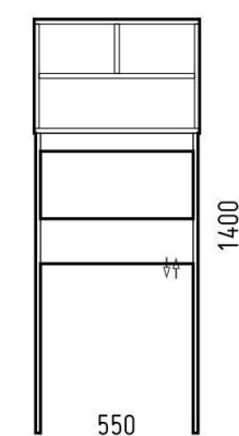 Шкаф пенал Corozo Монро 55 SD-00000390 над унитазом Белый без подвесного шкафа