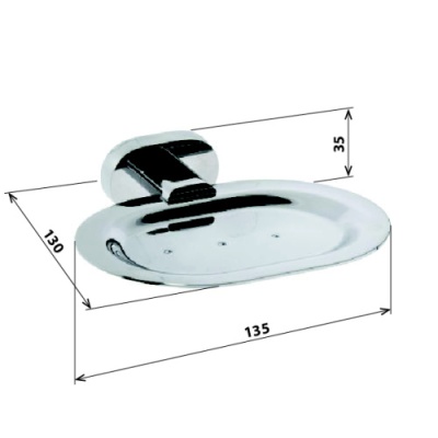 Мыльница Bemeta Oval 118408041 Хром