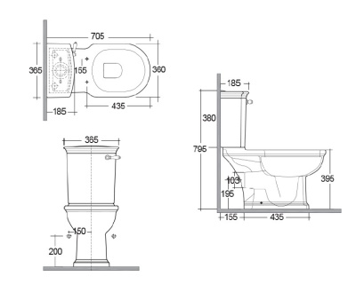 Унитаз компакт RAK Ceramics Washington WT22AWHA/WT11AWHA/YFG173A с бачком и сиденьем Микролифт