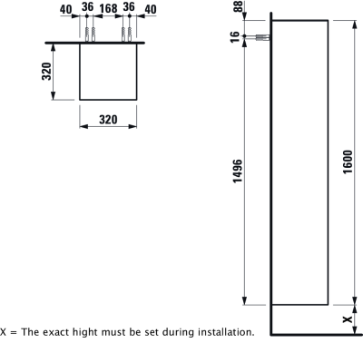 Шкаф пенал Laufen New Classic 32 4.0606.2.085.631.1 подвесной Белый глянцевый