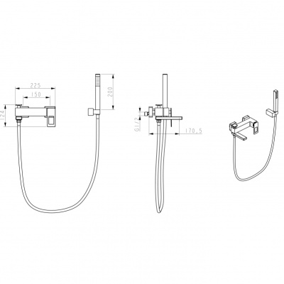 Смеситель для ванны Boheme Q 143-WR.2 Белый Красный