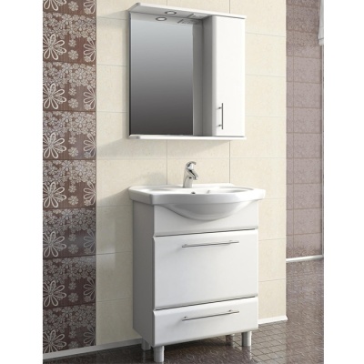 Зеркало со шкафом Vigo Vito 65 R с подсветкой Белое Зеркало со шкафом Vigo Vito 65 R с подсветкой Белое