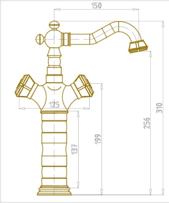 Смеситель для раковины Bronze de Luxe Royal 10219/1 Бронза