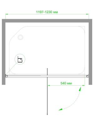 Душевая дверь Royal Bath HV RB120HV-C-CH 120 без поддона профиль Хром стекло рифленое