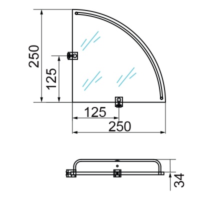 Стеклянная полка Veragio Gifortes VR.GFT-9031.BR угловая Бронза