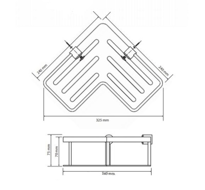 Полка корзина Bemeta Cytro 146208102 угловая Хром