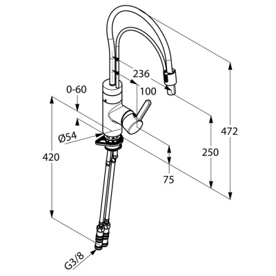 Смеситель для кухни Kludi E-Go 422050575 Хром