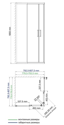 Душевой уголок WasserKRAFT Lippe 45S02 80x80 профиль Хром, стекло Прозрачное