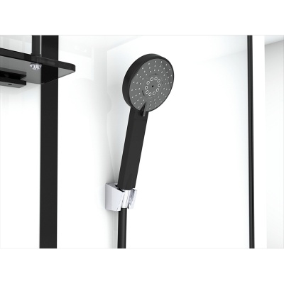 Душевая кабина Black&White Galaxy G8010 с гидромассажем профиль Черный задняя стенка Белая