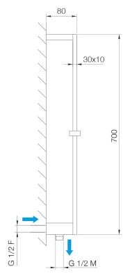 Душевая штанга Clever Trend 70 60690 Хром