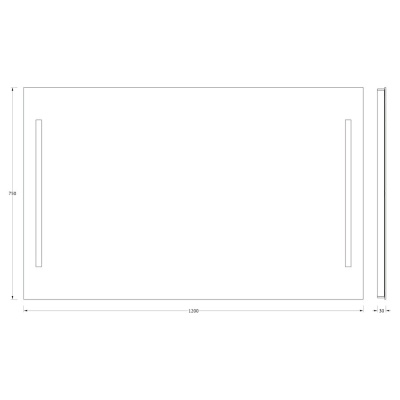 Зеркало Evoform Ledline 75х120 с подсветкой