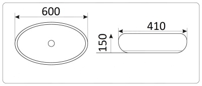 Раковина CeramaLux 60 J2102 Черная