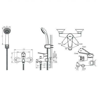 Смеситель для ванны Bravat Emeralda TF6135147CP-B-RUS Хром