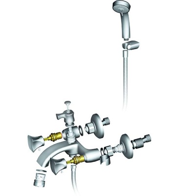 Смеситель для ванны D&K Grimm Hessen DA1383201 Хром