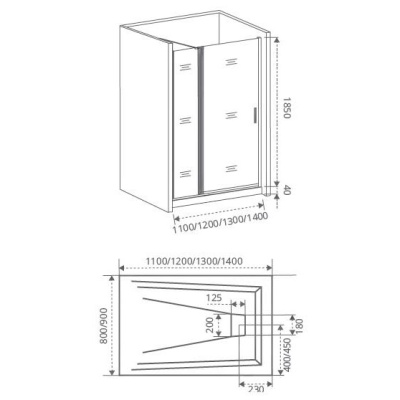 Душевая дверь в нишу Good Door Fantasy WTW-140-F-CH 140 профиль Хром стекло прозрачное с рисунком