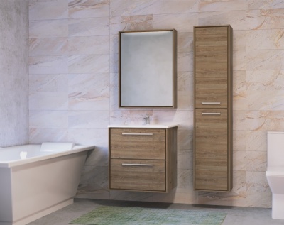 Зеркальный шкаф Raval Frame 60 с подсветкой Белый