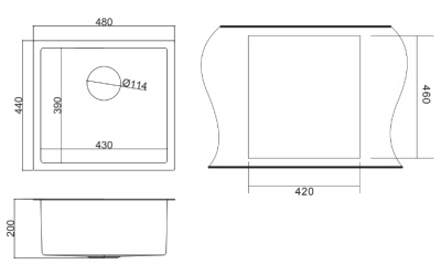 Кухонная мойка Paulmark Weser 48 PM804844-GM Вороненая сталь