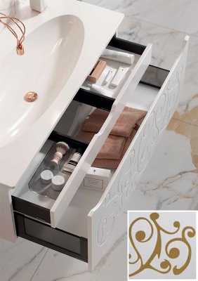 Тумба под раковину Aqwella Clarberg Elegance 100 EL0110GL подвесная Белая матовая Золото