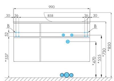 Тумба под раковину Акватон Мишель 100 1A244101MIX30 подвесная Дуб рустикальный Фьорд