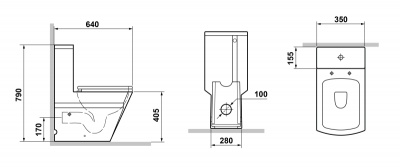 Унитаз моноблок Laguraty 2192A с бачком и сиденьем Микролифт