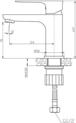 Смеситель для раковины Raiber R0023 Хром Черный