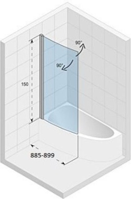Шторка на ванну Riho Novik Z108 90 GZT91000891 L профиль Хром стекло прозрачное Шторка на ванну Riho Novik Z108 90 GZT91000891 L профиль Хром стекло прозрачное