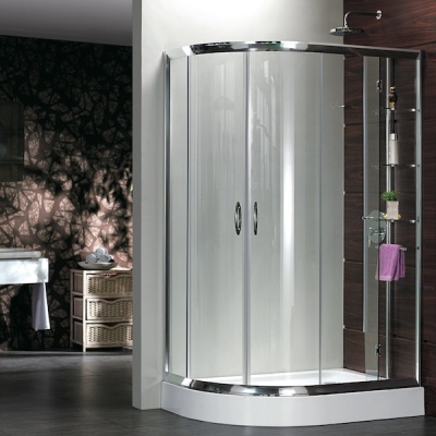 Душевой уголок Grossman GR-9120 185х120 L профиль Хром стекло прозрачное поддон белый