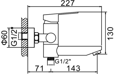 Смеситель для ванны Zerix LR73103 ZX0861 Нержавеющая сталь