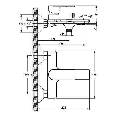 Смеситель для ванны Mixxus Germes 009 Euro MX0176 Хром