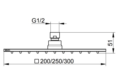 Верхний душ Keuco 59986 010202 Хром