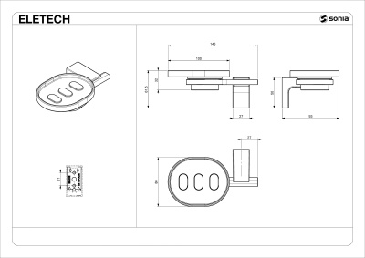 Мыльница Sonia Eletech 114078 Хром