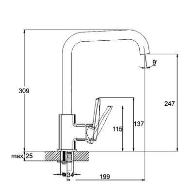 Смеситель для кухни G-Lauf LOF4-C033 Хром