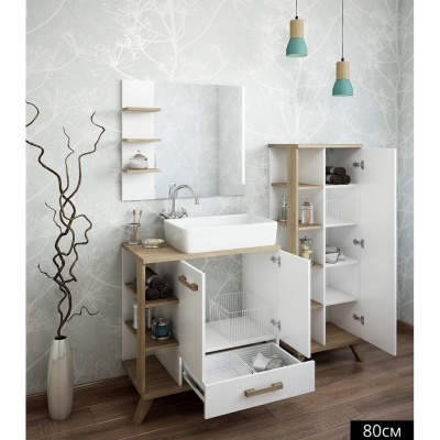 Тумба с раковиной Sanflor Ингрид 80 С000005876 Белая