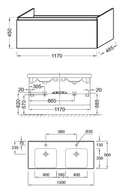 Тумба под раковину Jacob Delafon Odeon Up 120 EB887-N18 подвесная Белая