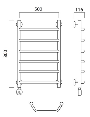 Электрический полотенцесушитель Aquanerzh 06-03А8050прав Хром
