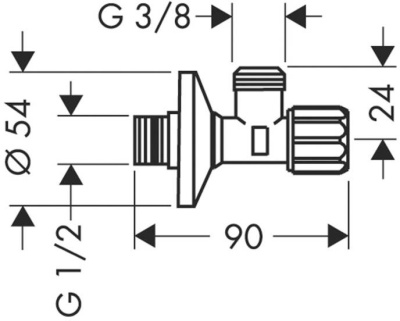 Запорный вентиль Hansgrohe 13904000 Хром