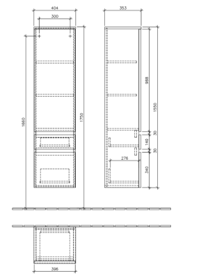 Шкаф пенал Villeroy&Boch Legato 40 подвесной L Белое дерево