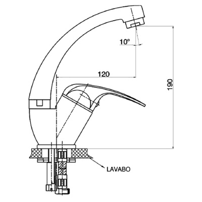 Смеситель для раковины GPD Eko MTL80 Хром
