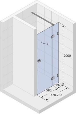 Душевая дверь Riho Scandic Mistral M104 80 GX0040202 R профиль Хром стекло прозрачное