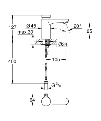 Смеситель для раковины Grohe Eurosmart Cosmopolitan T 36317000 Хром