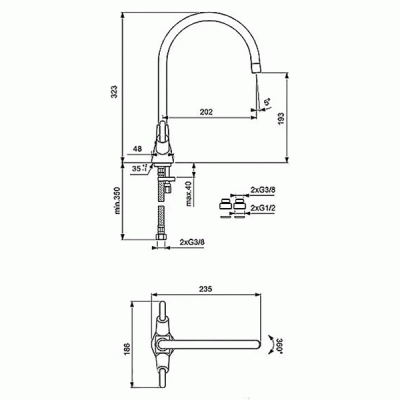 Смеситель для кухни Ideal Standard Euroflow BA116AA Хром