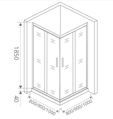 Душевой уголок Good Door Latte CR-100 100x100 профиль Белый стекло прозрачное