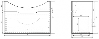 Тумба под раковину Dreja Laguna 75 99.1102 подвесная Белый глянец